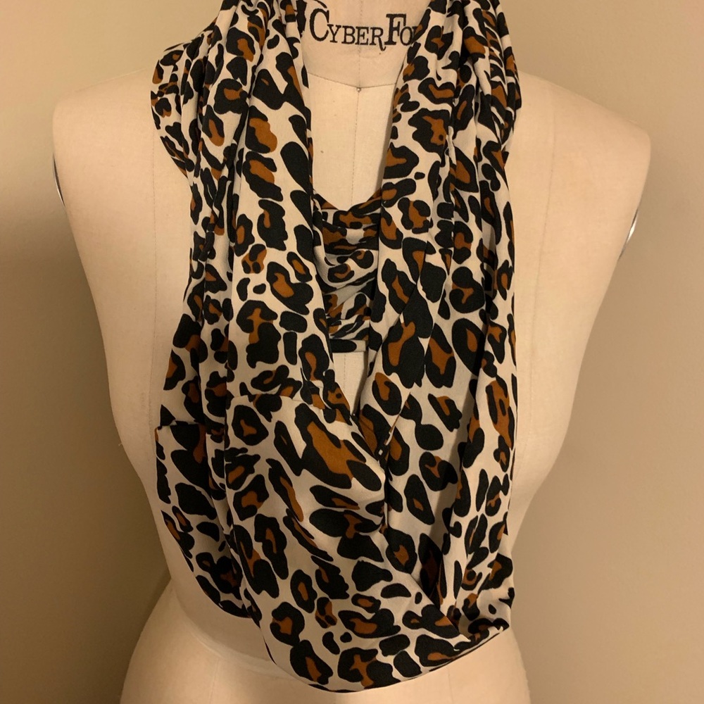 Leopard print infinity scarf